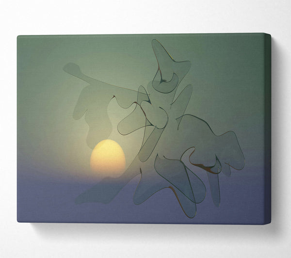  A Canvas Print of Green Sunset Forms Canvas Art