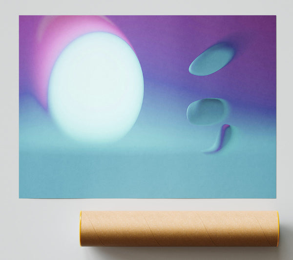 Blue Glow And Shapes Poster