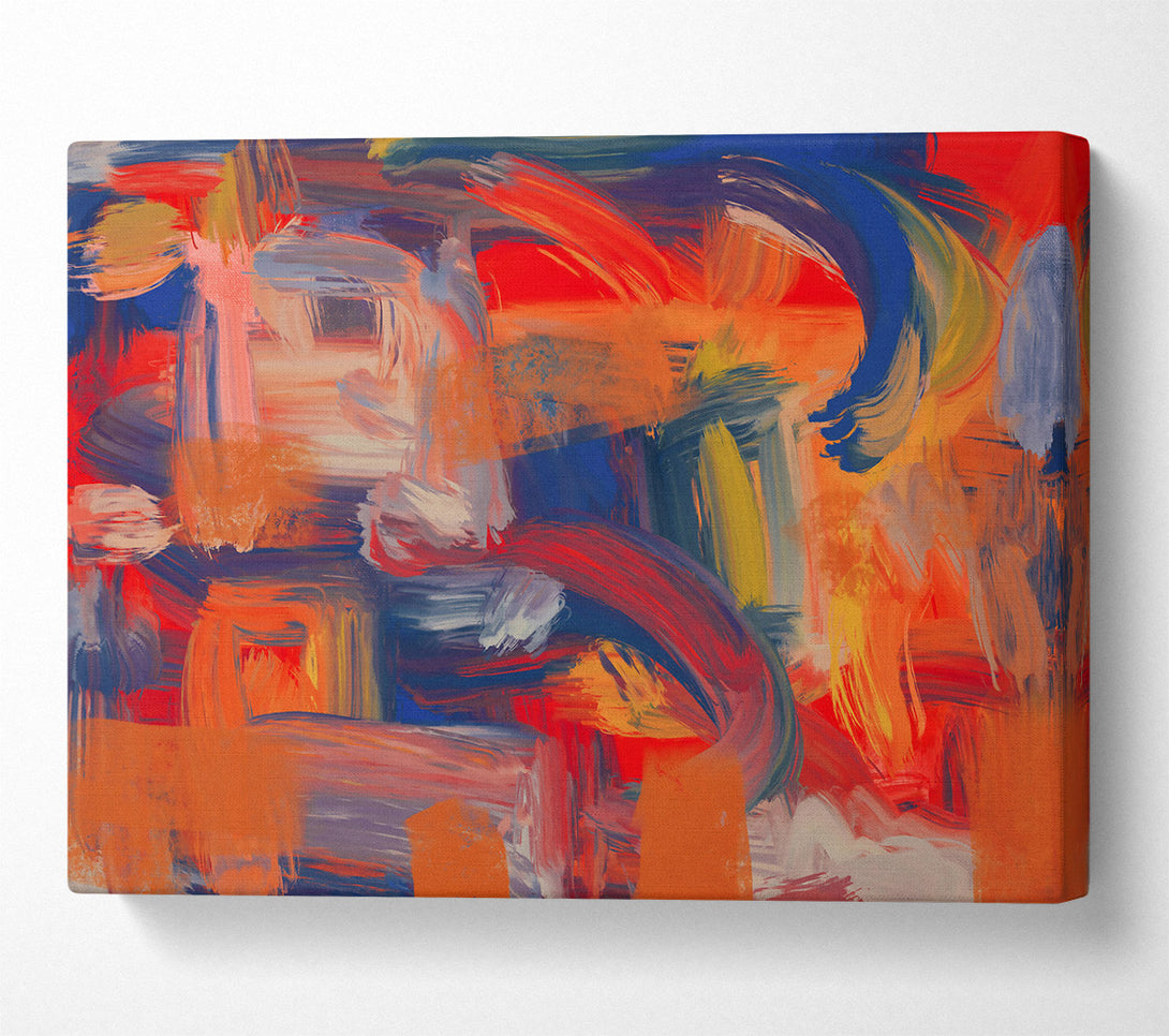  A Canvas Print of Orange Abstract Expressionism Canvas Art