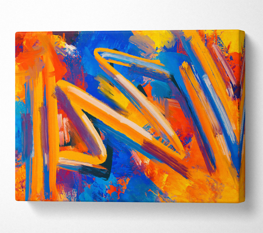  A Canvas Print of Orange Abstract Strokes Canvas Wall Art