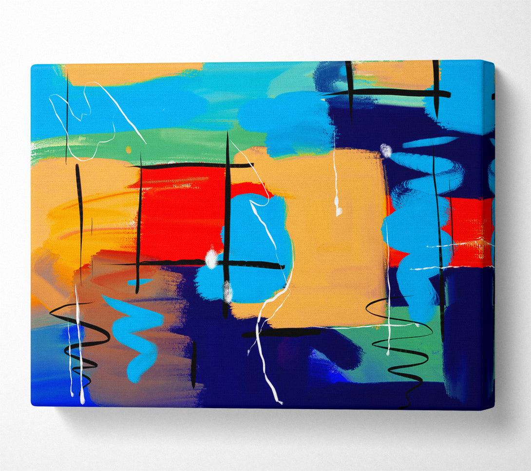  A Canvas Print of Orange And Blue Swirls Canvas Print