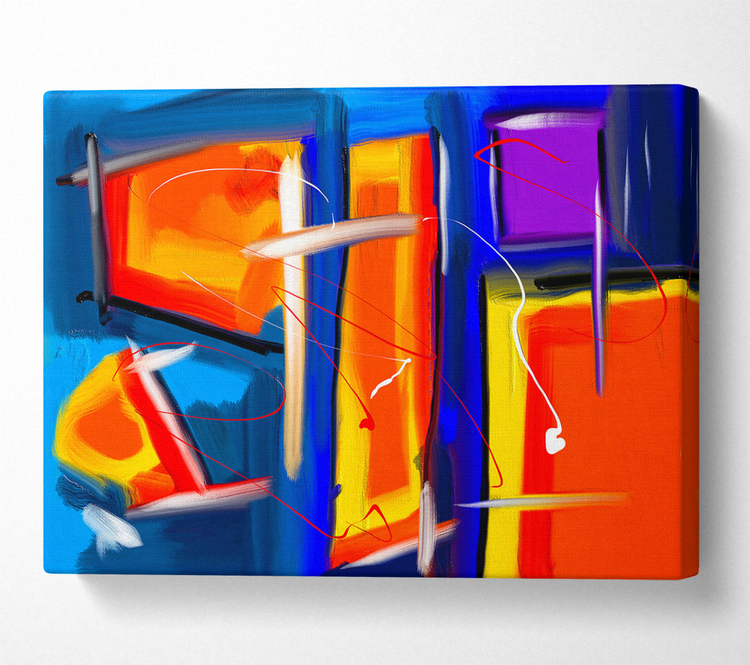  A Canvas Print of Orange Abstract Expressionism Canvas Art