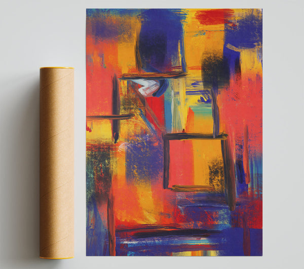 Blue Abstract Composition Print