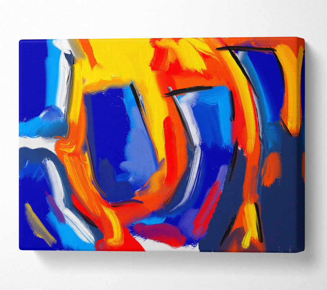  A Canvas Print of Blue And Orange Swirls Canvas Wall Art
