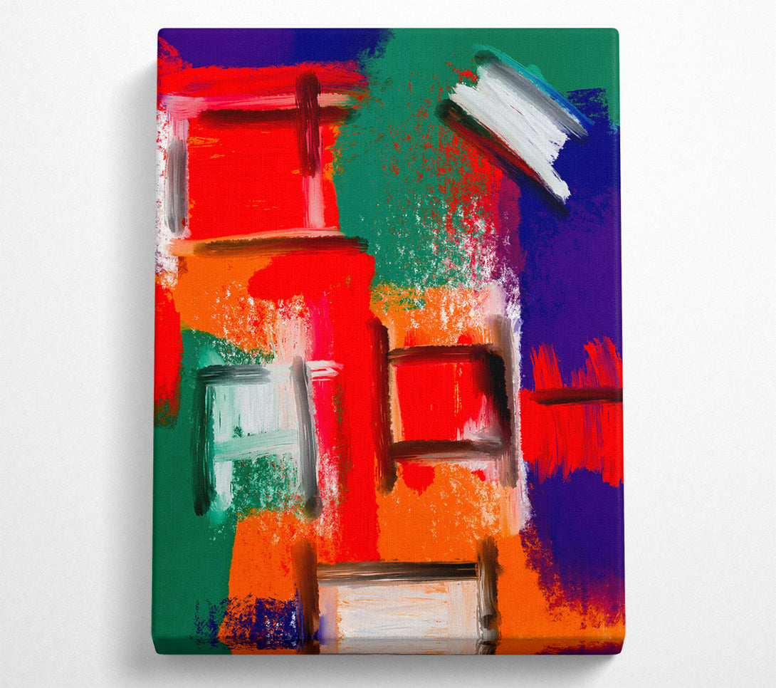  A Canvas Print of Crimson Abstract Lines Canvas Wall Art