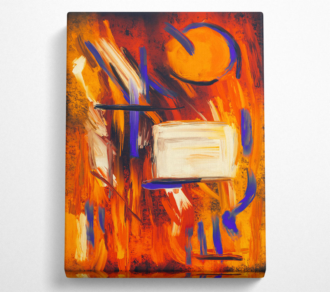  A Canvas Print of Orange Abstract Strokes Canvas Wall Art
