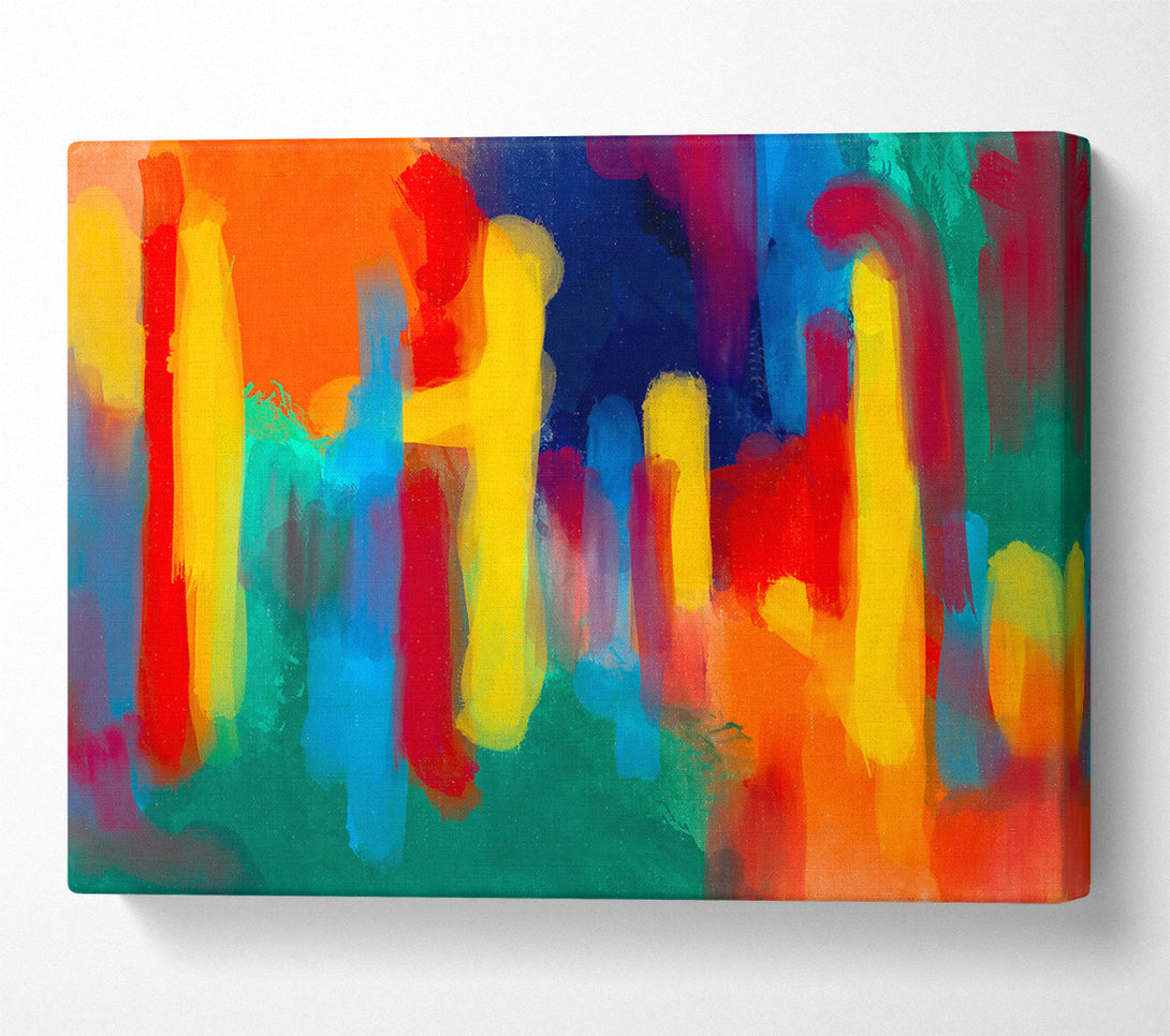  A Canvas Print of Orange Abstract Strokes Canvas Wall Art