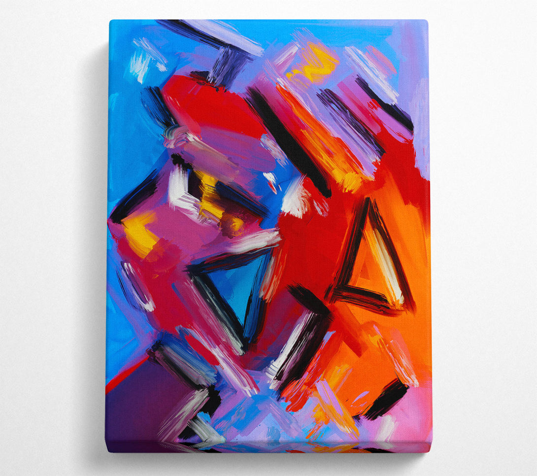  A Canvas Print of Orange Abstract Strokes Canvas Wall Art