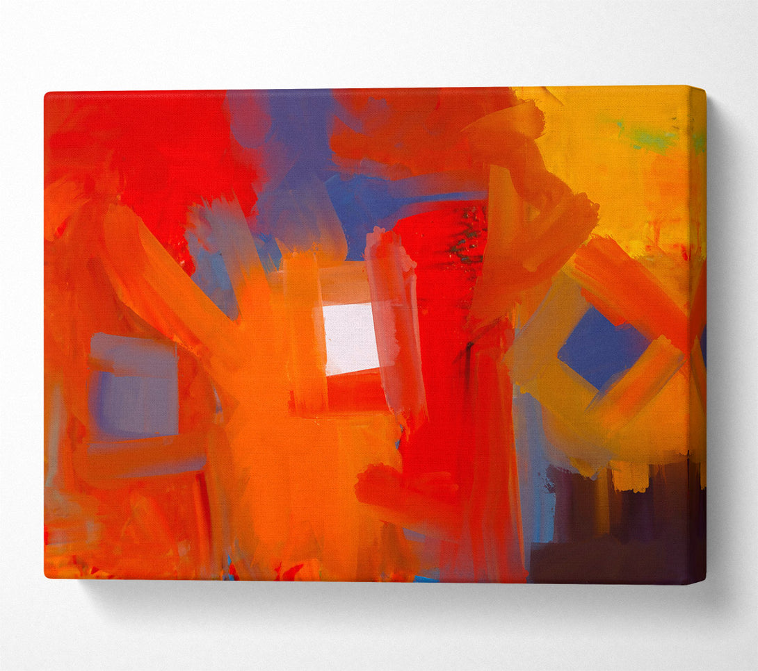  A Canvas Print of Orange Abstract Expressionism Canvas Art