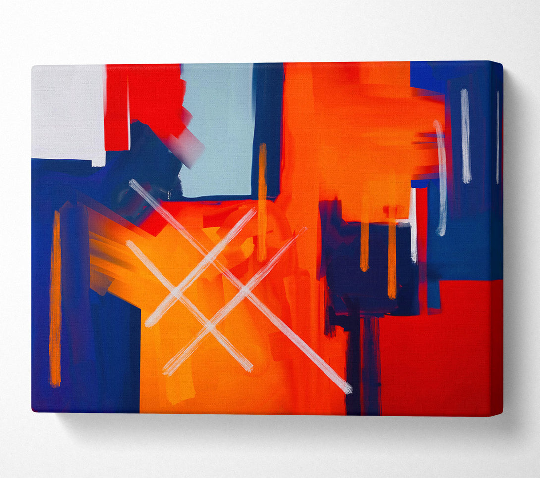  A Canvas Print of Orange Abstract Strokes Canvas Wall Art