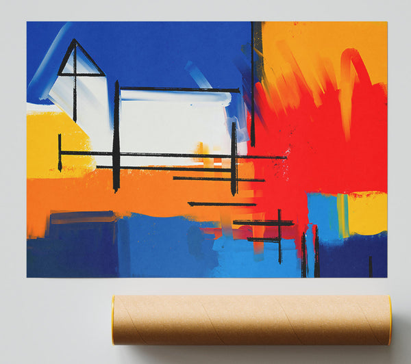 Red And Orange Abstract Poster