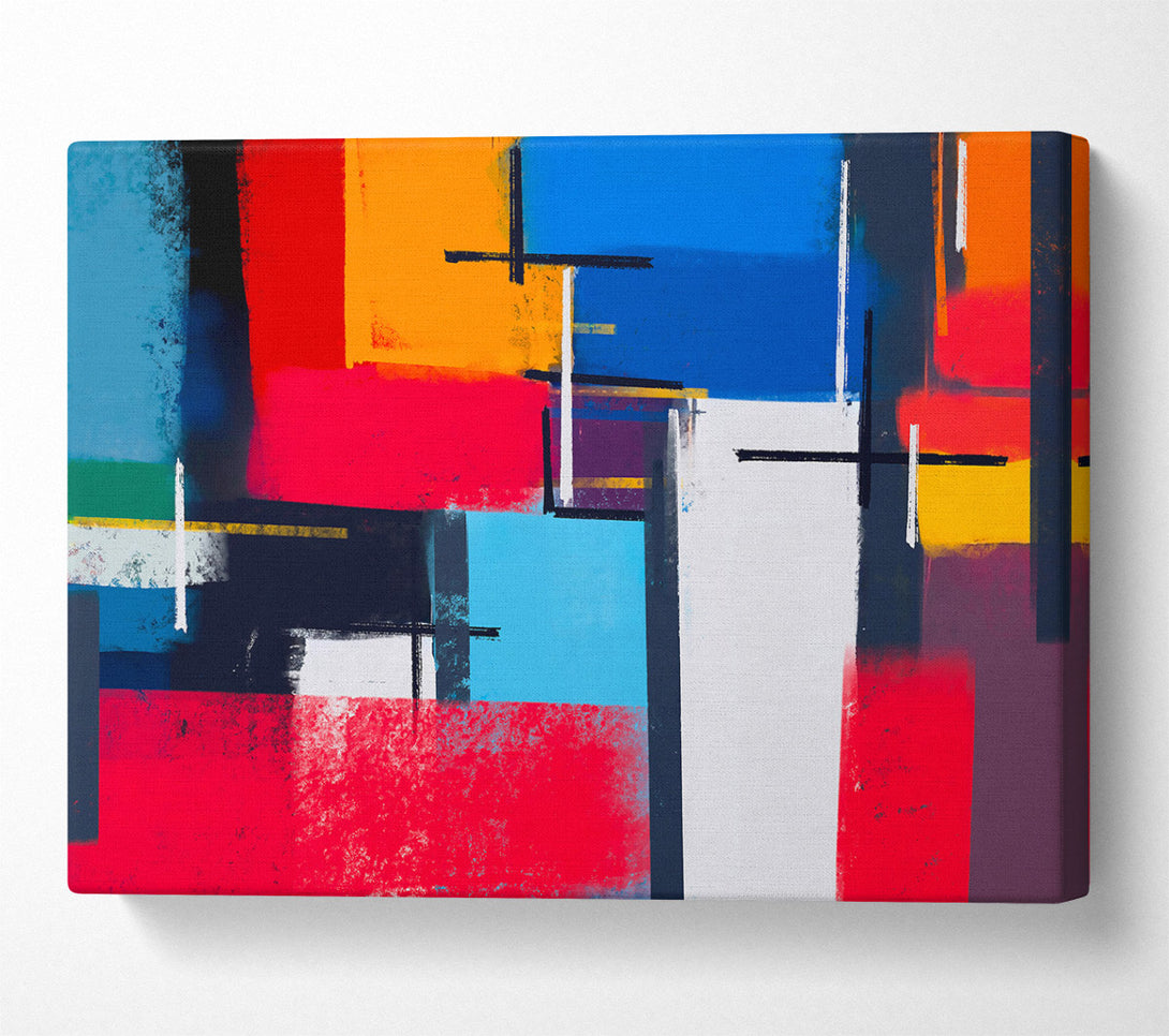  A Canvas Print of Crimson Abstract Lines Canvas Wall Art
