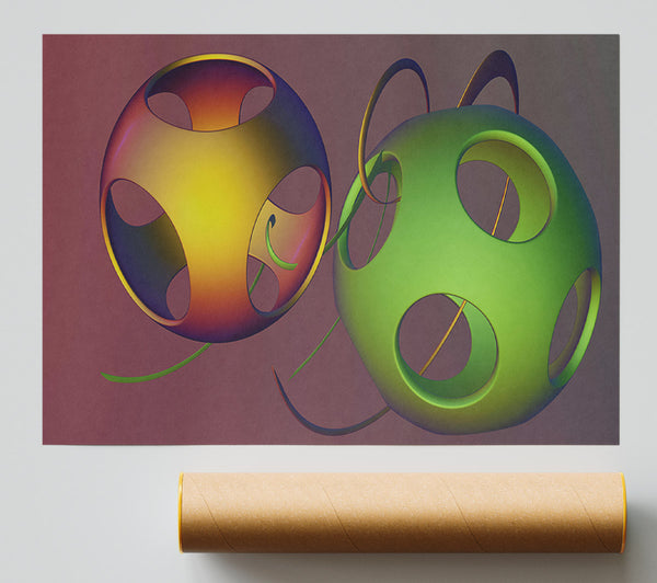 Golden Lattice Spheres Poster