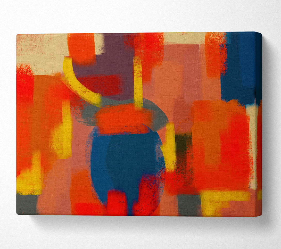 A Canvas Print of Orange And Blue Abstract Canvas Print