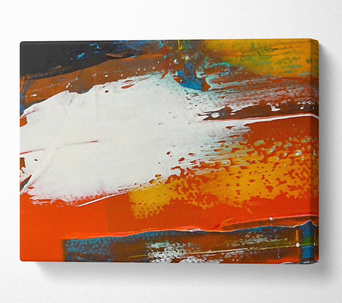  A Canvas Print of Orange Abstract Strokes Canvas Wall Art