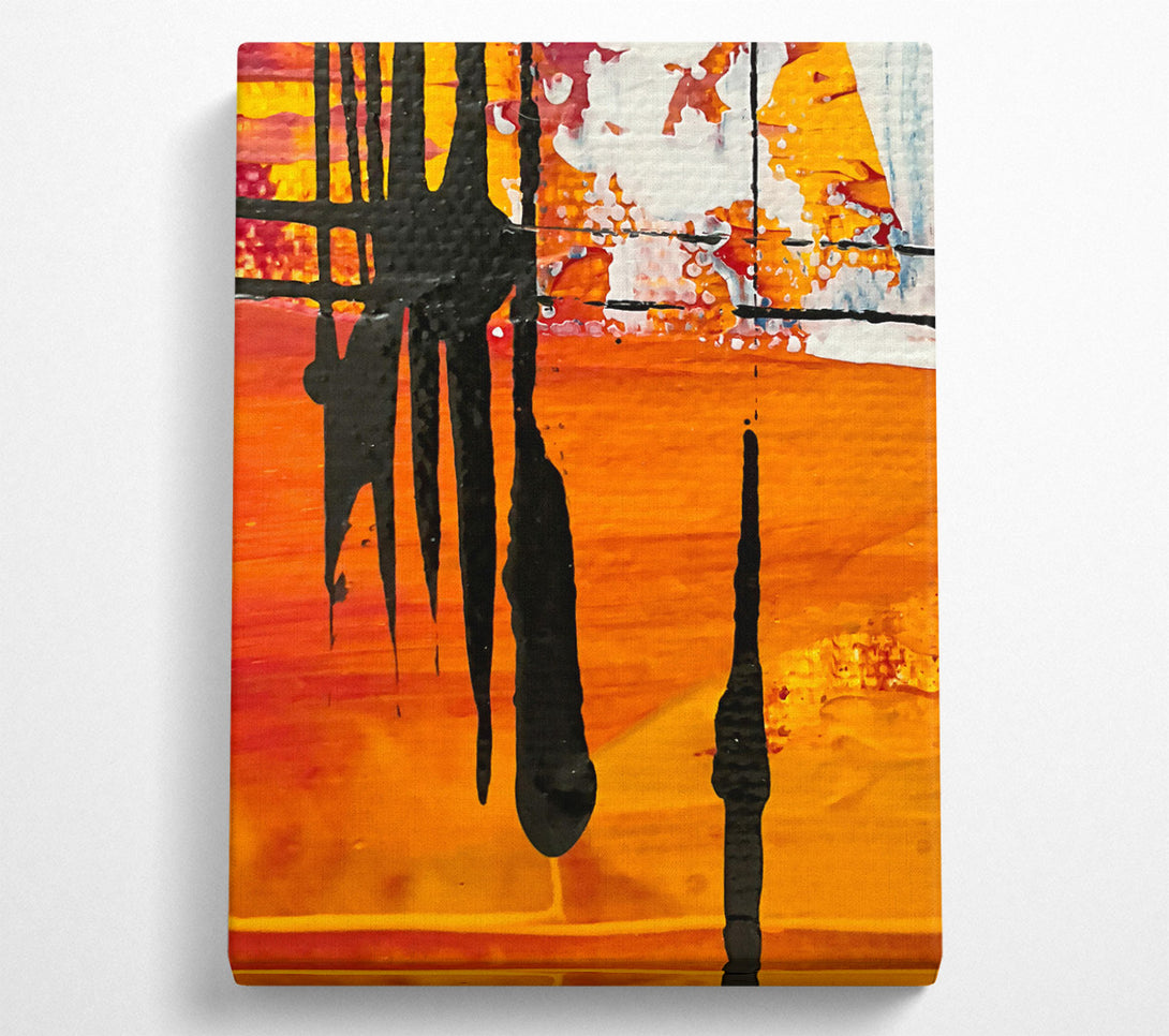  A Canvas Print of Orange Abstract Drips Canvas Print