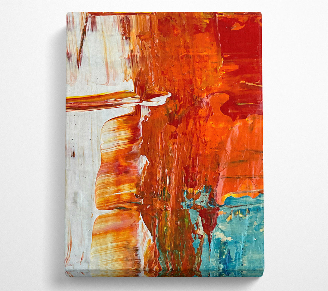 A Canvas Print of Orange Abstract Strokes Canvas Wall Art