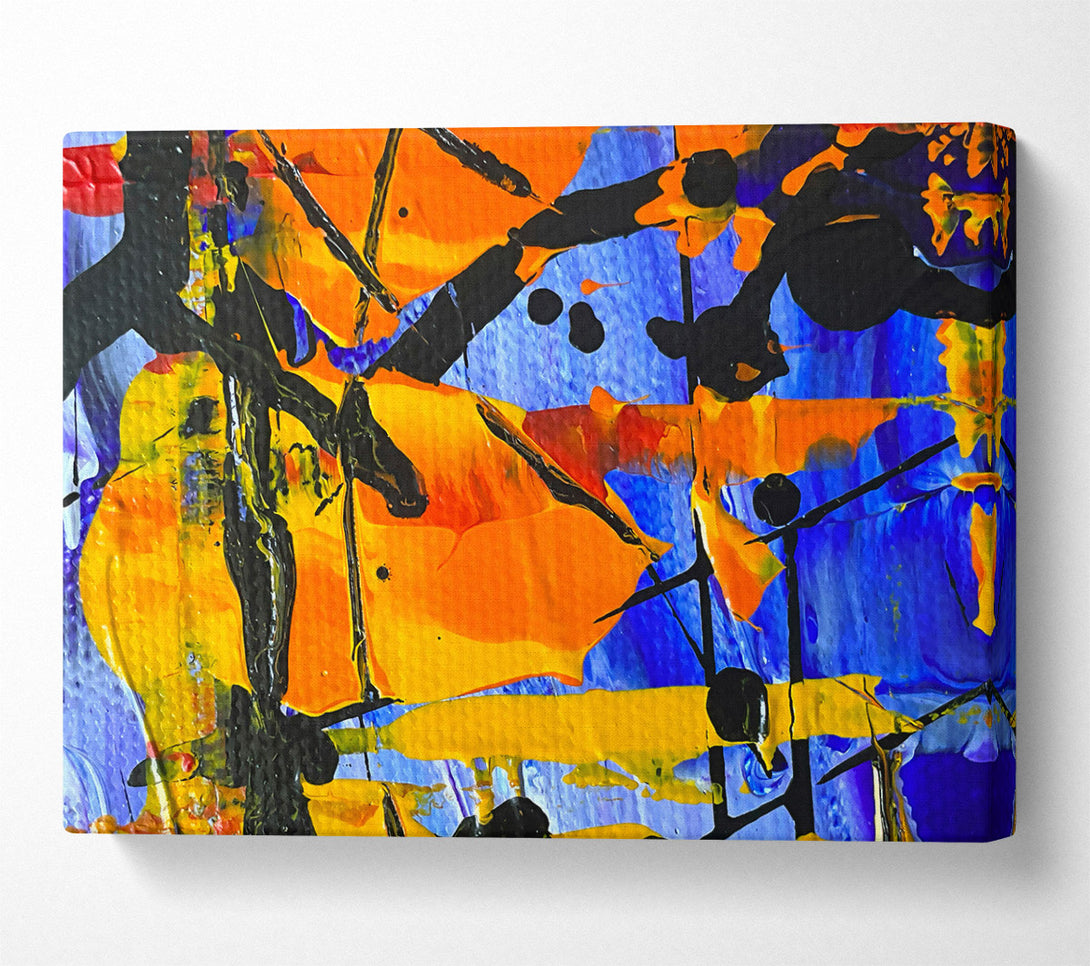  A Canvas Print of Orange Abstract Expressionism Canvas Art