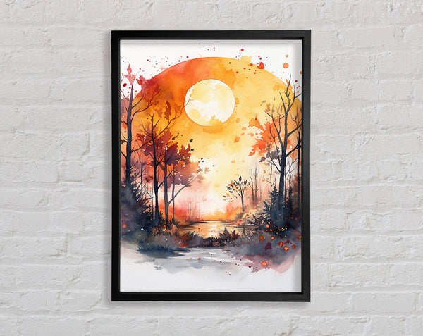 The Autumn Sun Forest Framed Print