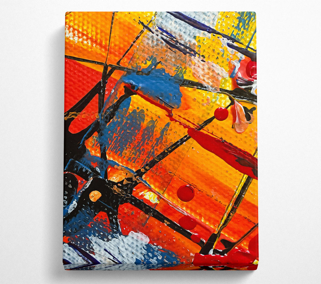 A Canvas Print of Orange Abstract Expressionism Canvas Art