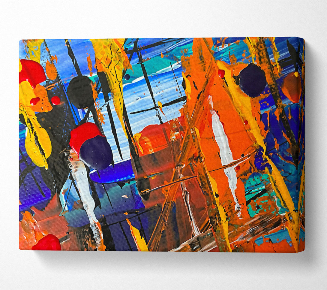  A Canvas Print of Orange Abstract Expressionism Canvas Art