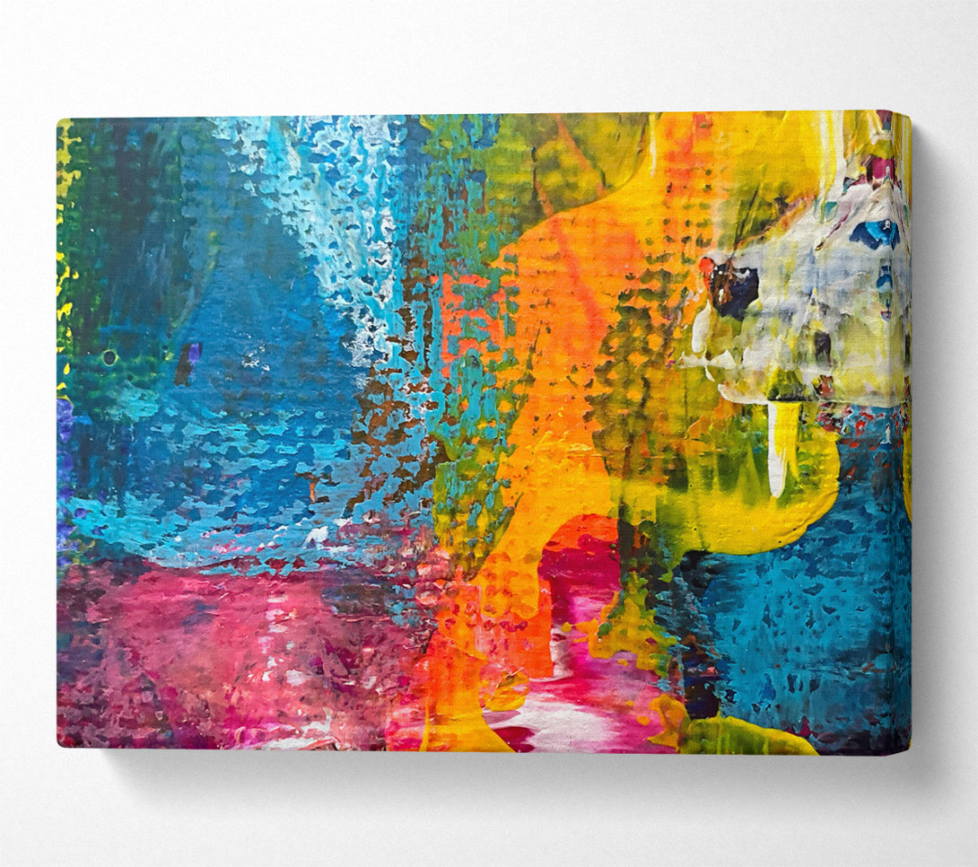  A Canvas Print of Orange Abstract Expressionism Canvas Art