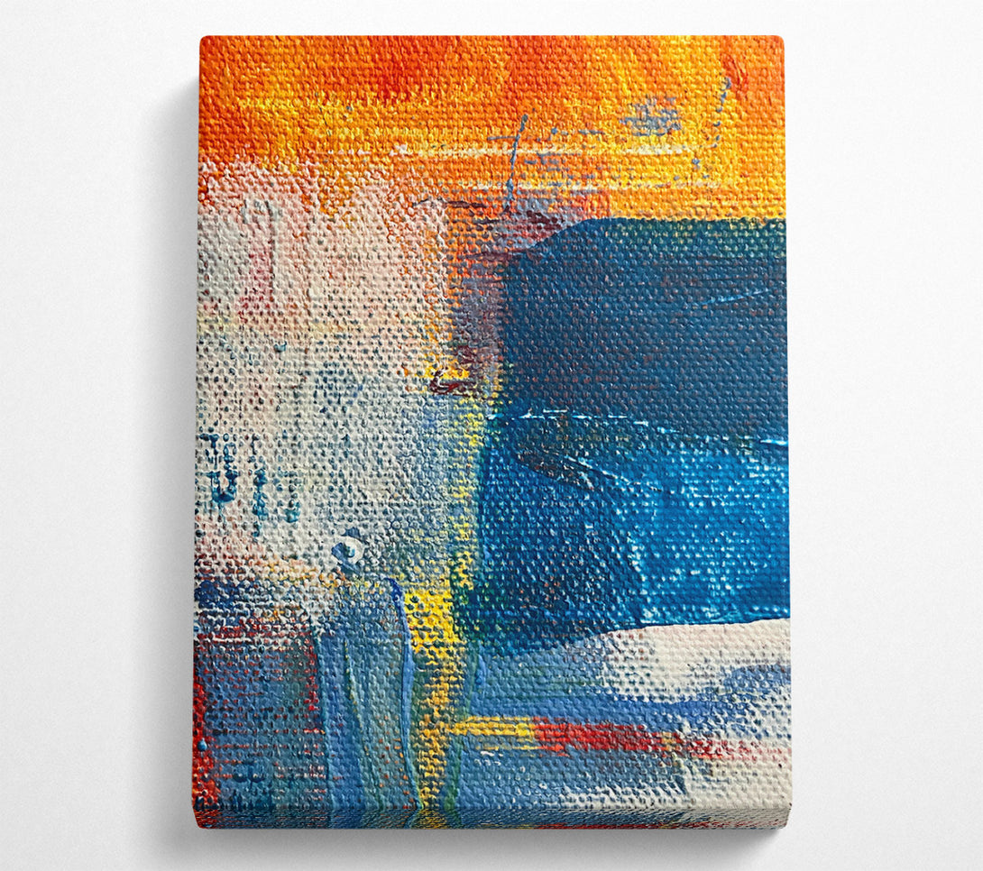  A Canvas Print of Orange & Blue Abstract Canvas Art