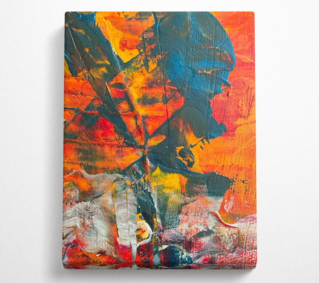  A Canvas Print of Orange Abstract Expressionism Canvas Art