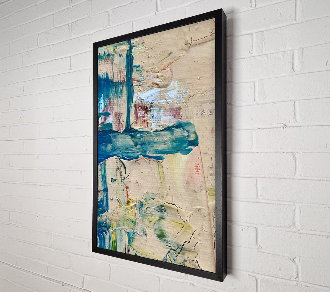  A Canvas Print of Teal And Cracked Hues Canvas Wall Art