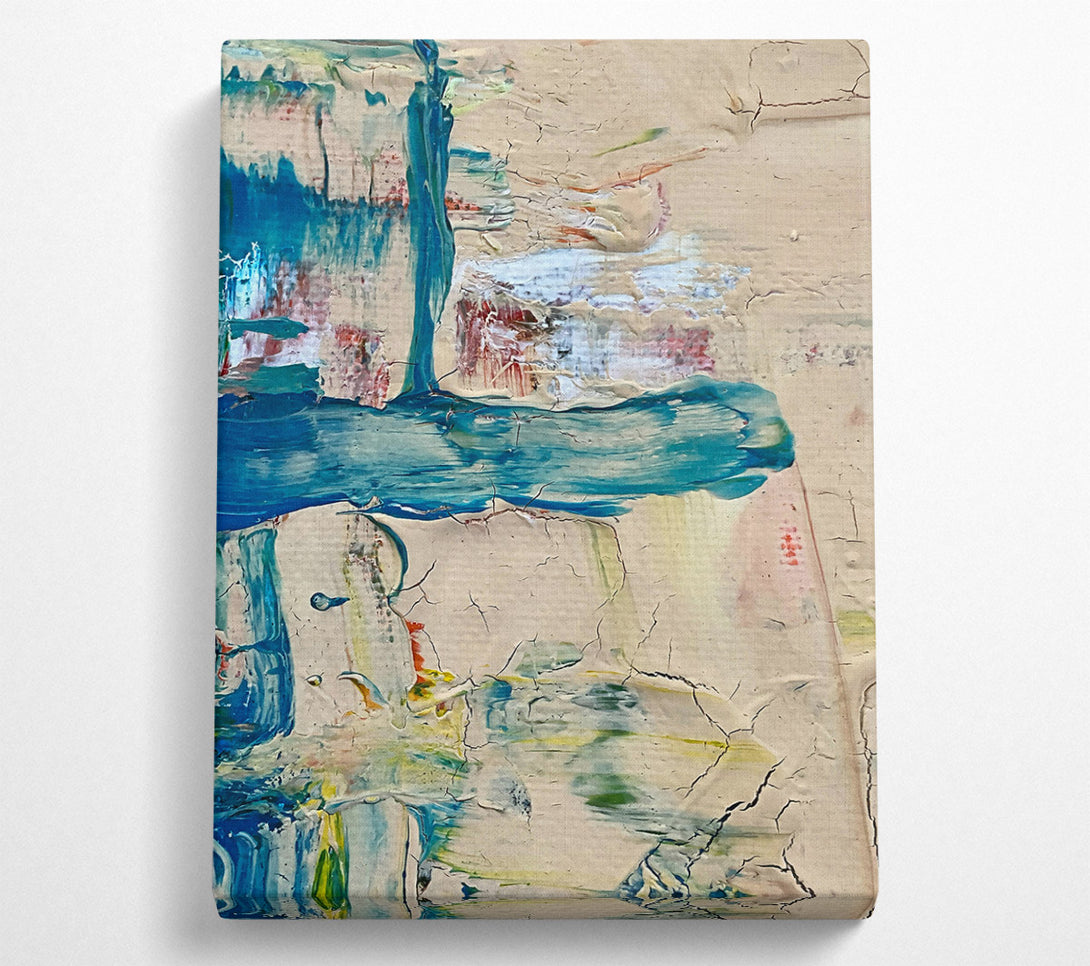  A Canvas Print of Teal And Cracked Hues Canvas Wall Art