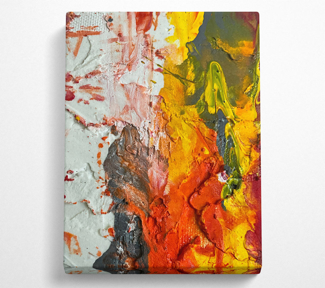  A Canvas Print of Orange Abstract Expressionism Canvas Art