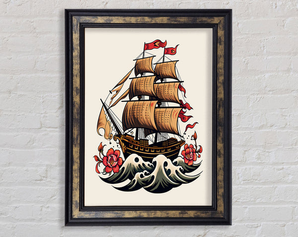 The Boat On The Ship Framed Print