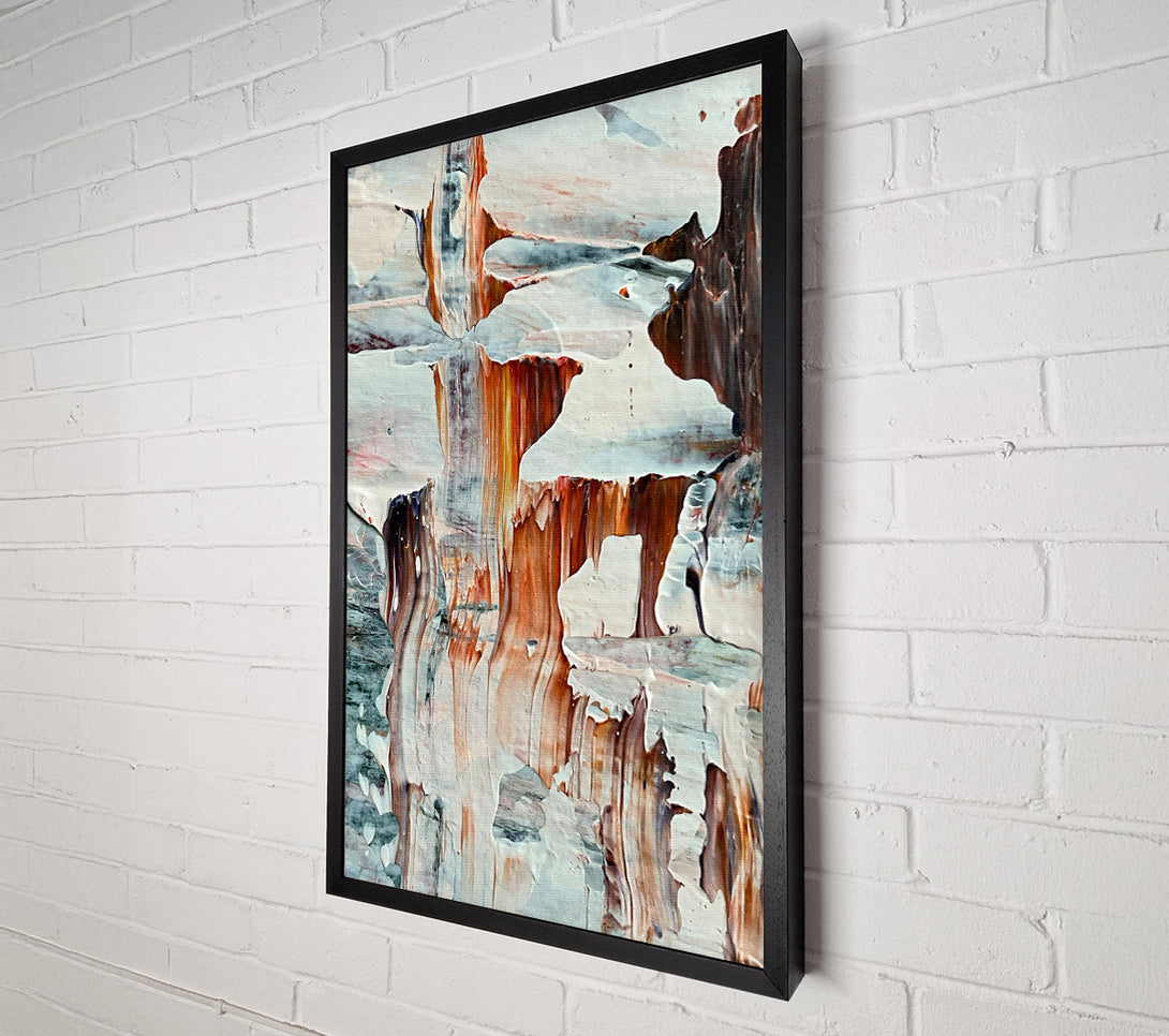  A Canvas Print of White And Rust Drips Canvas Art