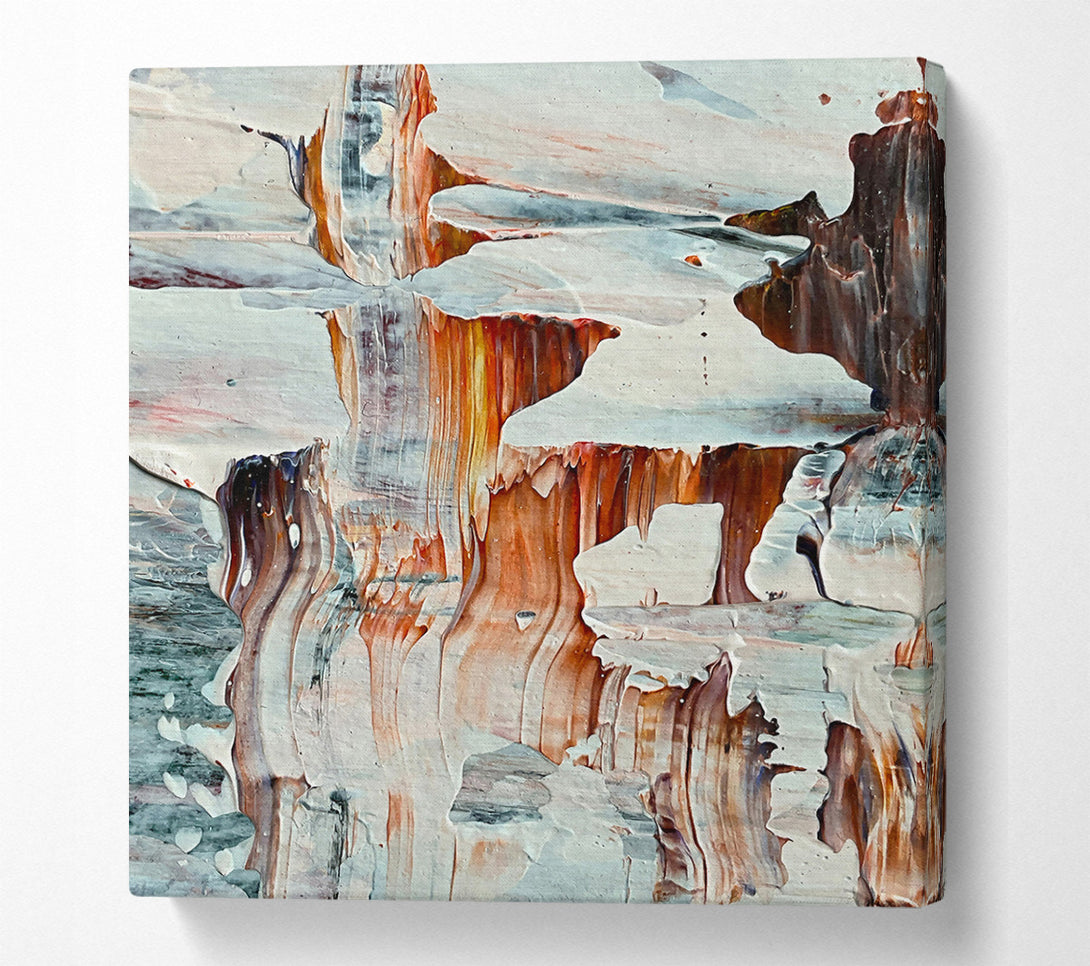  A Canvas Print of White And Rust Drips Canvas Art