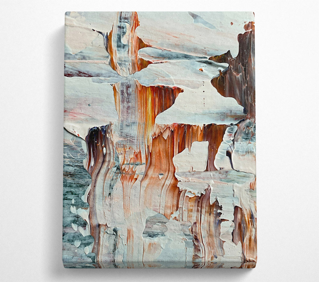  A Canvas Print of White And Rust Drips Canvas Art
