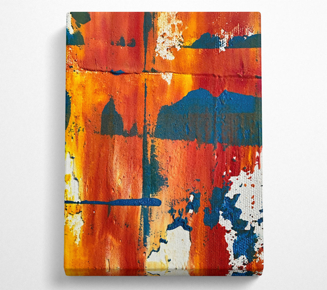  A Canvas Print of Orange Abstract Expressionism Canvas Art