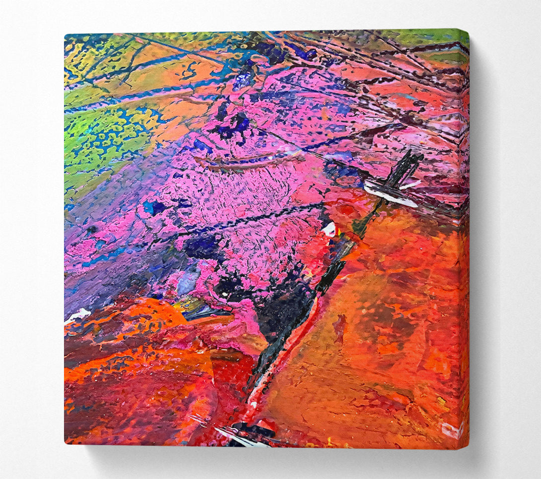  A Canvas Print of Crimson And Pink Abstract Canvas Wall Art