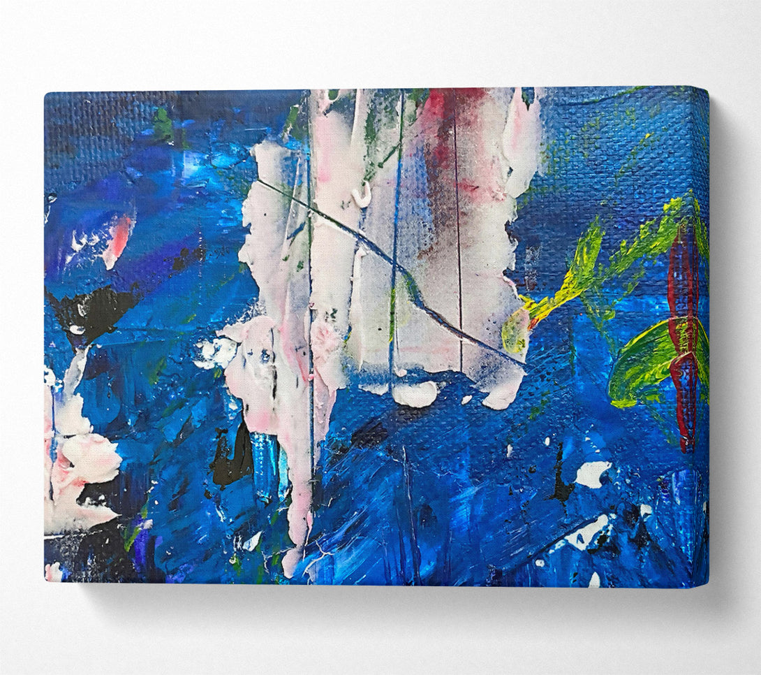  A Canvas Print of Azure Abstract Expression Canvas Wall Art