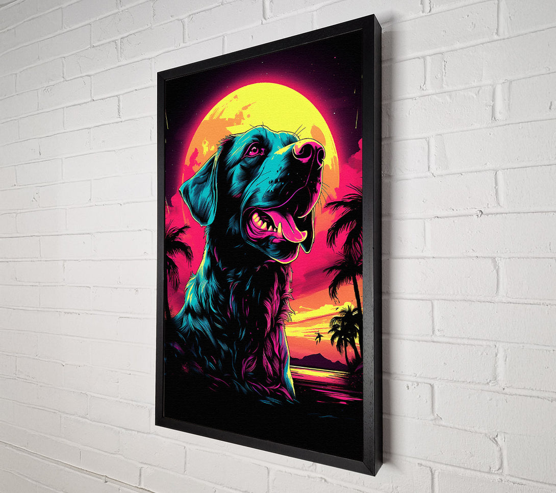  A Canvas Print of The Dog Retro Canvas Print