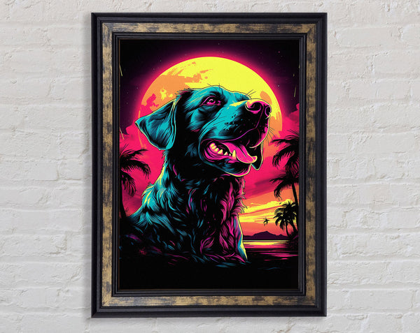 The Dog Retro Framed Print