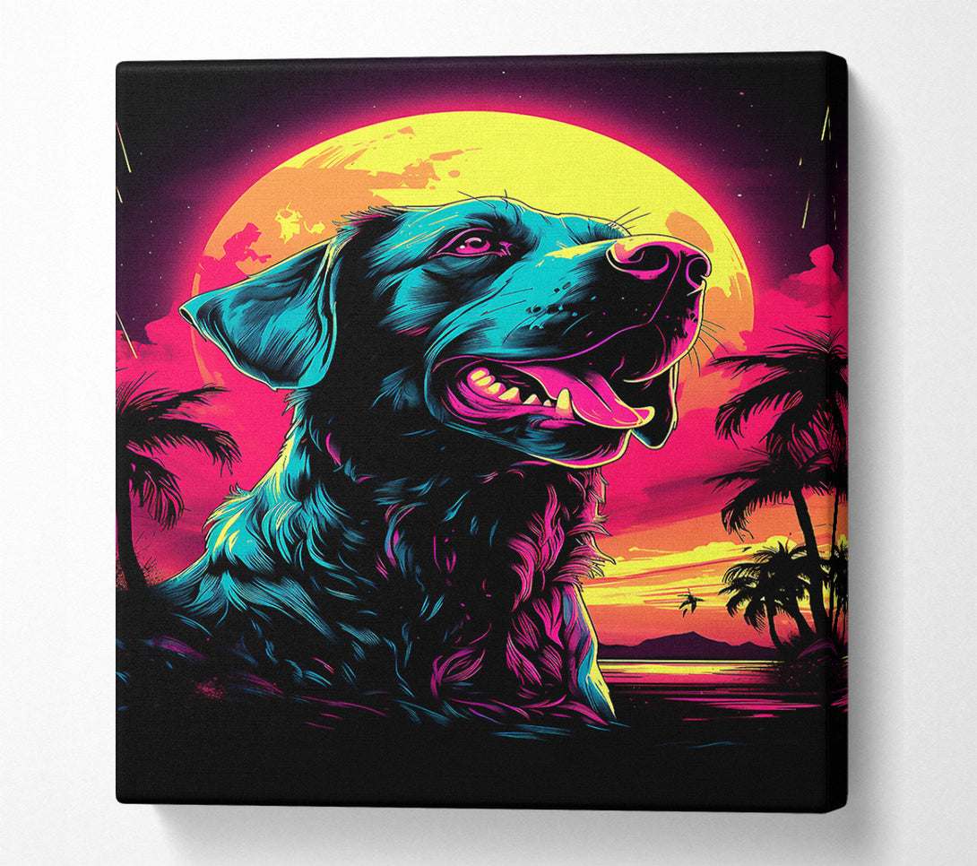  A Canvas Print of The Dog Retro Canvas Print