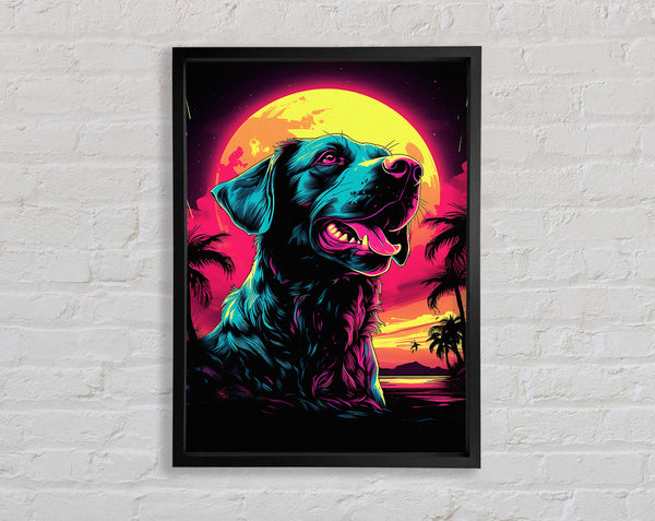 The Dog Retro Framed Print