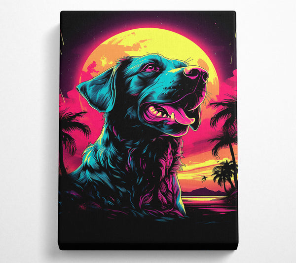  A Canvas Print of The Dog Retro Canvas Print