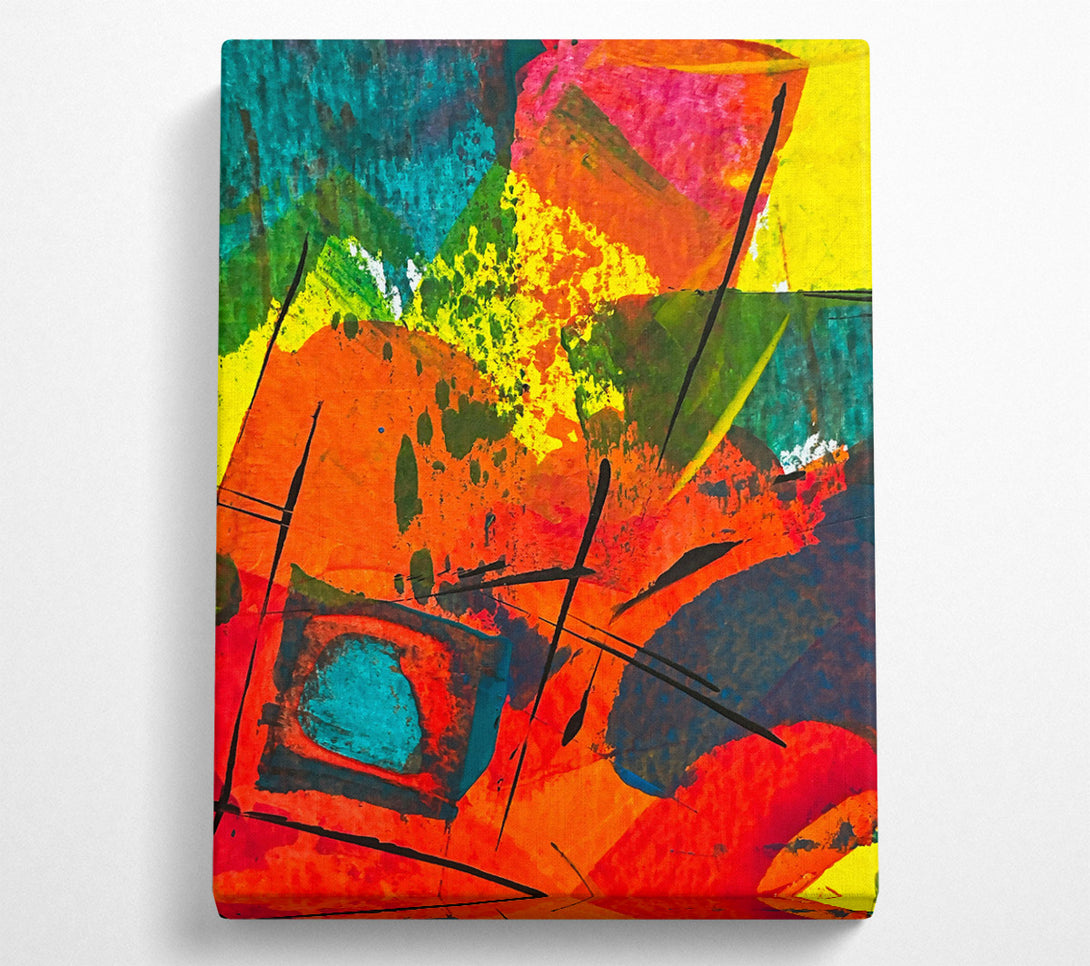  A Canvas Print of Orange Abstract Expressionism Canvas Art