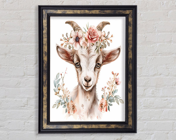 The Floral Goat Framed Print