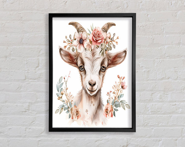 The Floral Goat Framed Print
