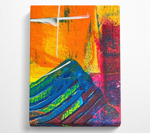  A Canvas Print of Orange Abstract Wave Canvas Art