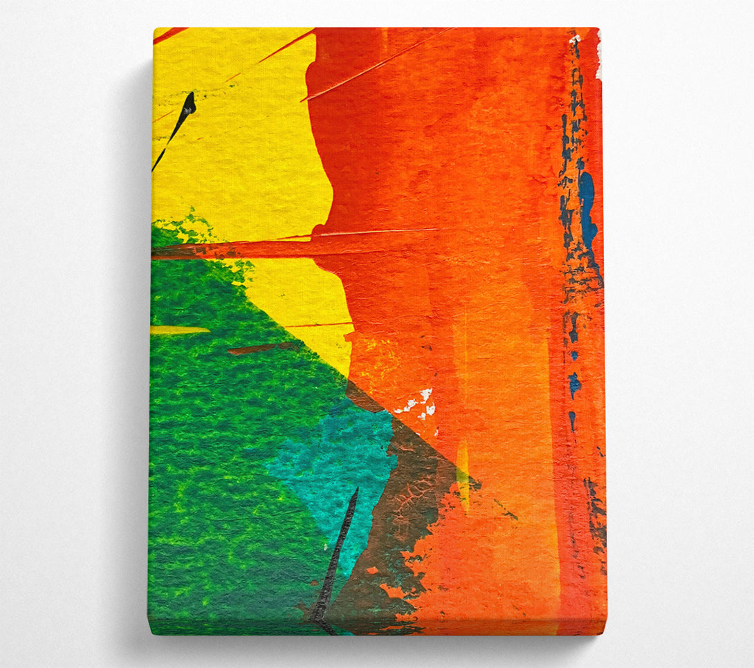  A Canvas Print of Orange Abstract Expressionism Canvas Art