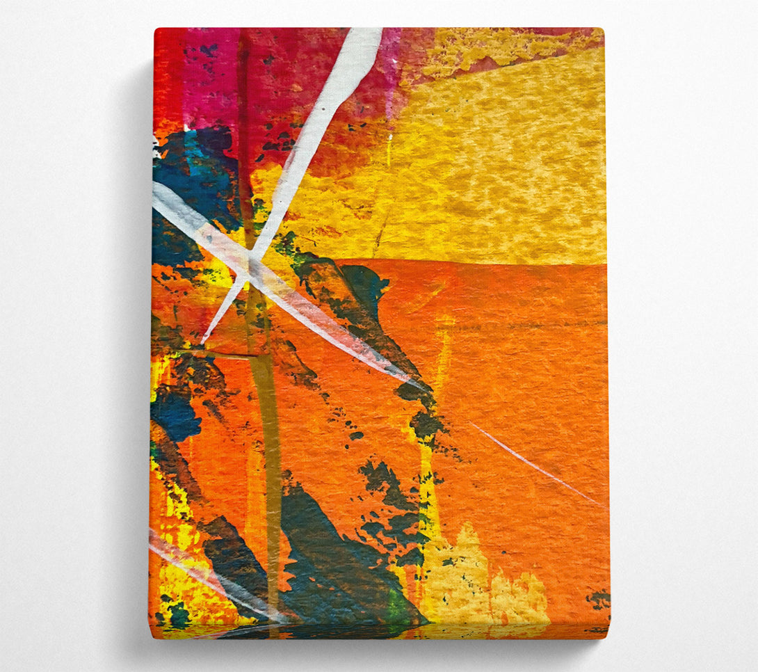  A Canvas Print of Orange Abstract Expressionism Canvas Art