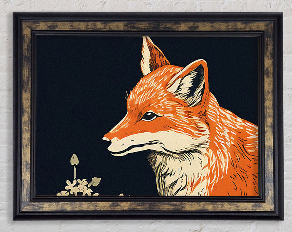The Fox And The Flowers Framed Print